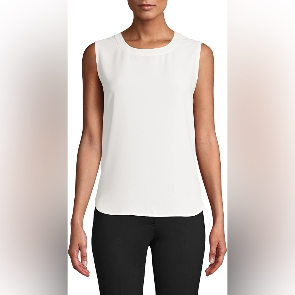 Anne Klein U-Neck Sleeveless Shell - Women’s Blouse size XS - Off White